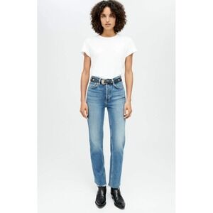 RE/DONE 70S Stove pipe Light Wash Button Fly Cropped High Rise‎ Jeans size 29